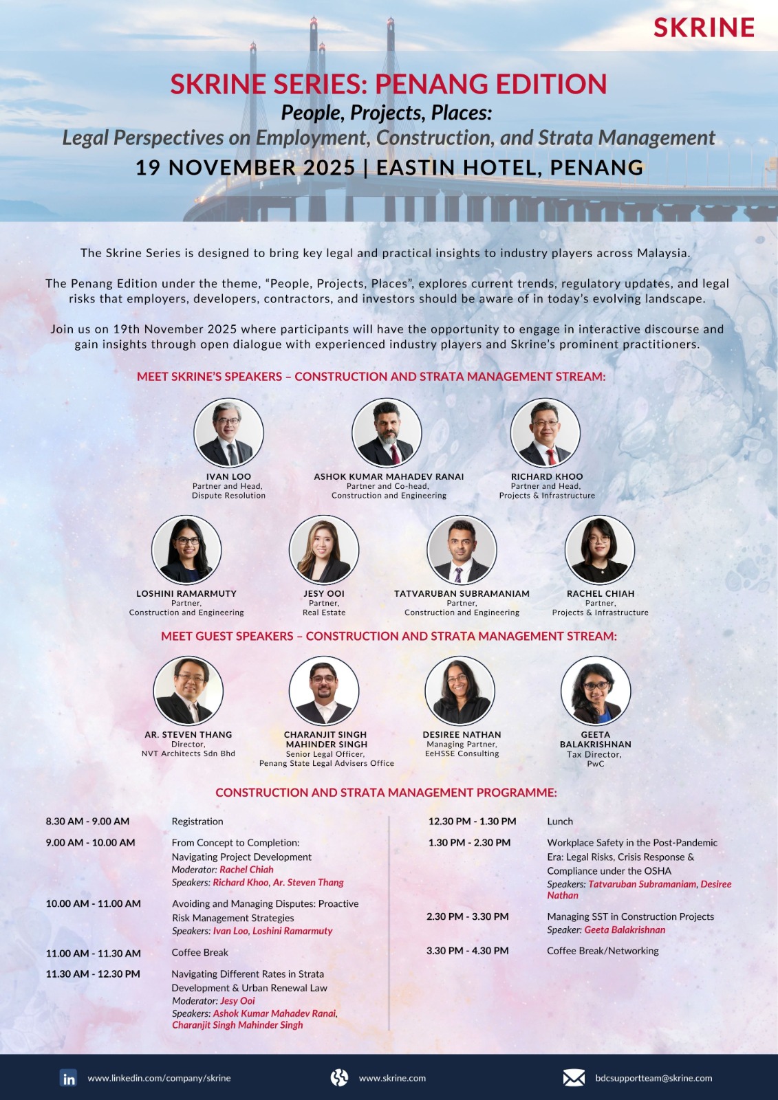 SKRINE SERIES: PENANG EDITION - People, Projects, Places: Legal Perspectives on Employment, Construction, and Strata Management